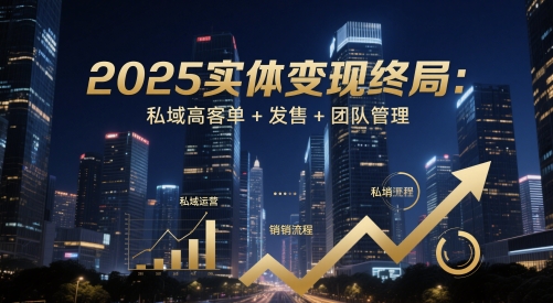 2025实体变现终局：私域高客单+发售+团队管理-资源村