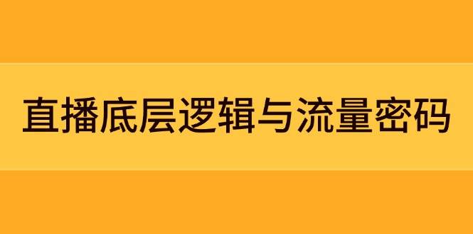 （14695期）直播底层逻辑与流量密码：定位模型+案例拆解，急速流承接与数据优化全攻略-资源村