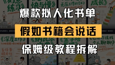 最新爆款拟人化书单玩法，假如书籍会说话，保姆级教程-资源村