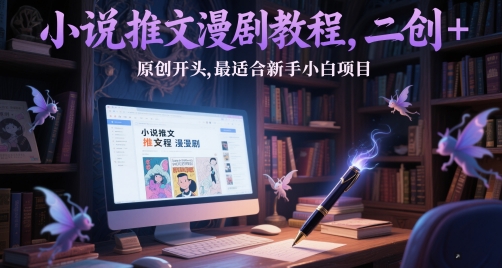 小说推文漫剧教程，二创+原创开头，最适合新手小白项目-资源村