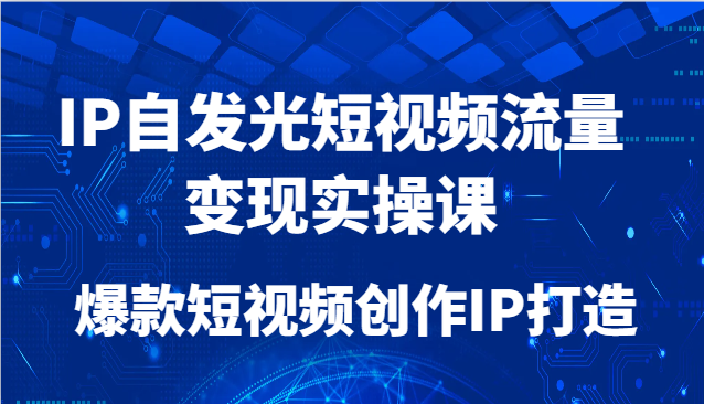IP自发光短视频流量变现实操课，爆款短视频创作IP打造-资源村