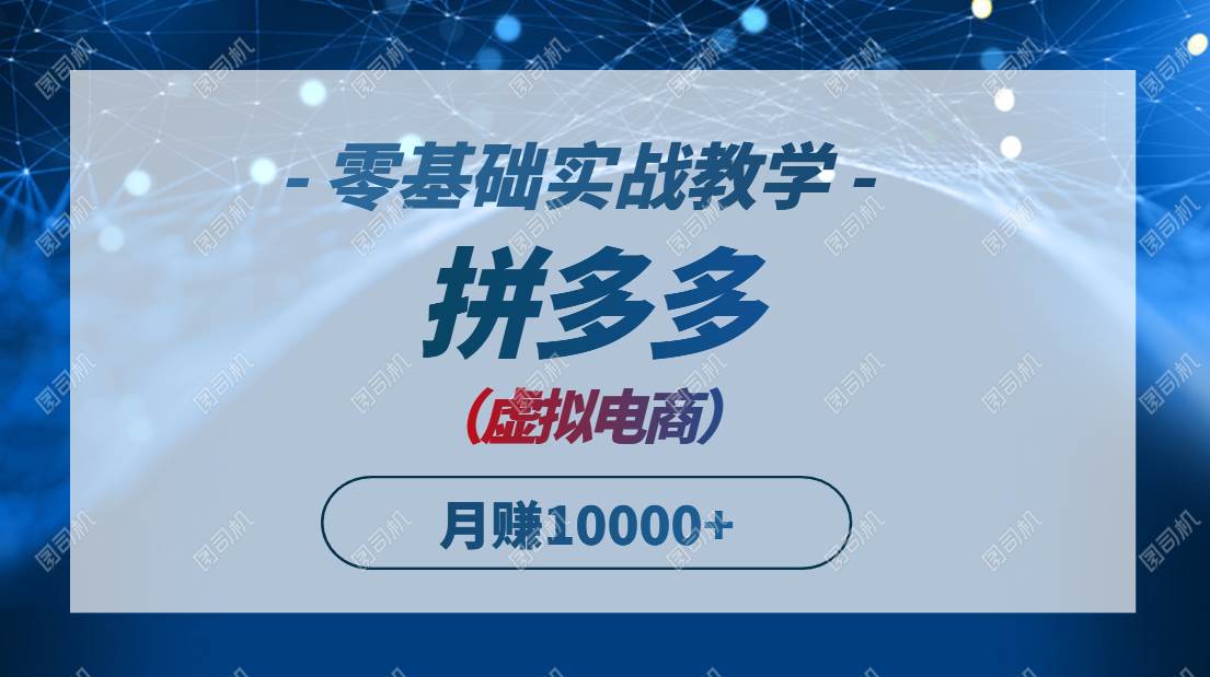 （14880期）拼多多虚拟电商，零基础实战教学，快速打爆商品，新手也能月入10000+-资源村