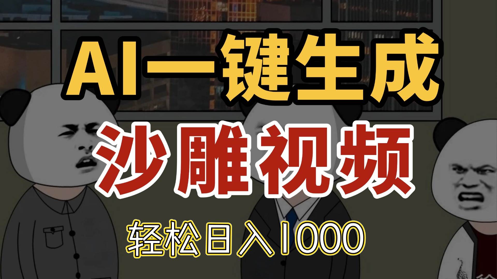 （14756期）AI一键生成沙雕视频，一条视频千万播放，轻松日入1000-资源村