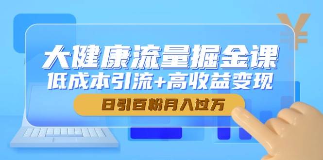 大健康流量掘金课，低成本引流+高收益变现，日引百粉月入过万-资源村