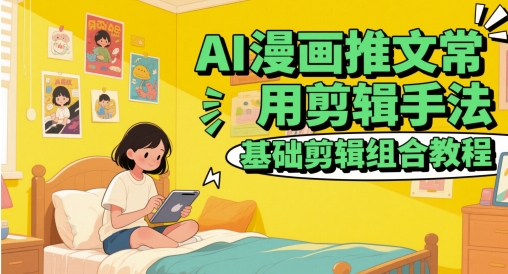 AI漫画推文常用剪辑手法，基础剪辑组合教程-资源村