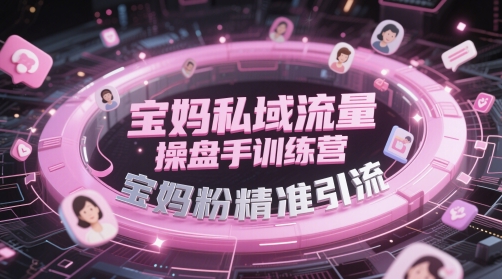 宝妈私域流量操盘手训练营，宝妈粉精准引流-资源村