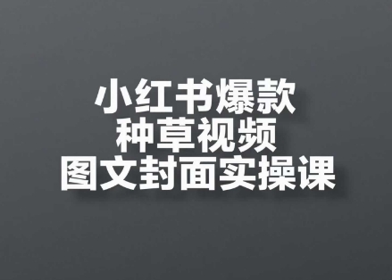 小红书爆款种草视频图文封面实操课，开店、选品、引流、变现全流程-资源村